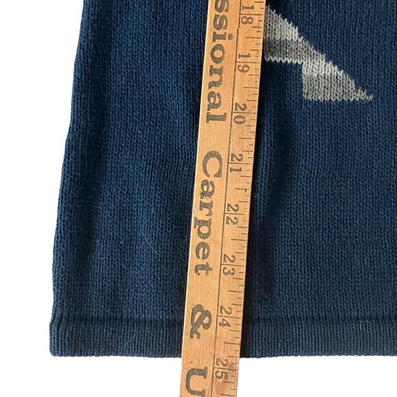 NWT Chaps Sweater 3/4 Sleeves L Southwestern Navy Blue Pullover Women's - Picture 9 of 12